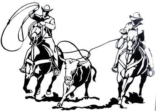 500x356 Team Roping Decale Team Roping Stenciling, Cricut