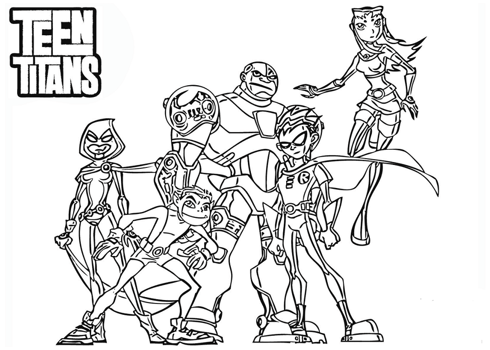 1000x715 15 Free Printable Teen Titans Coloring Pages