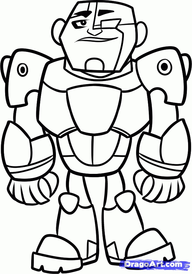 635x903 Teen Titans Go Coloring Page Elegant Cyborg Teen Titans Go