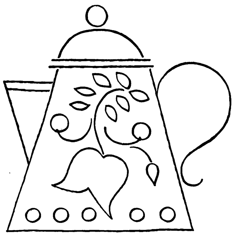 800x815 Teapot Colouring Pages