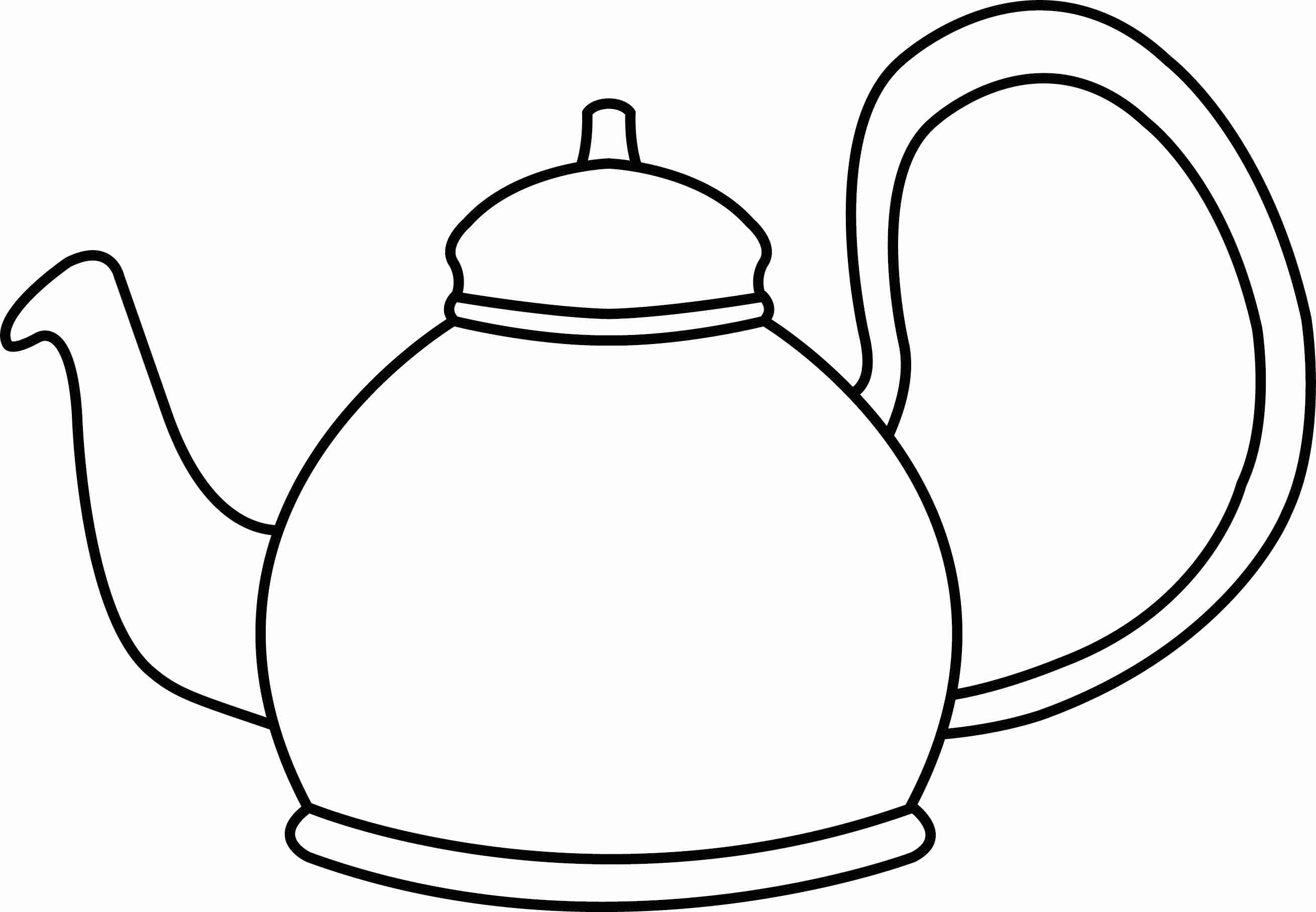 2620x1816 Teapot Coloring Page For Itgod Me Throughout With Coloring Pages