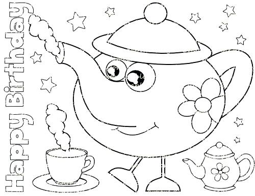 500x386 Teapot Coloring Page Items Similar To Nursery Rhyme Party Favor