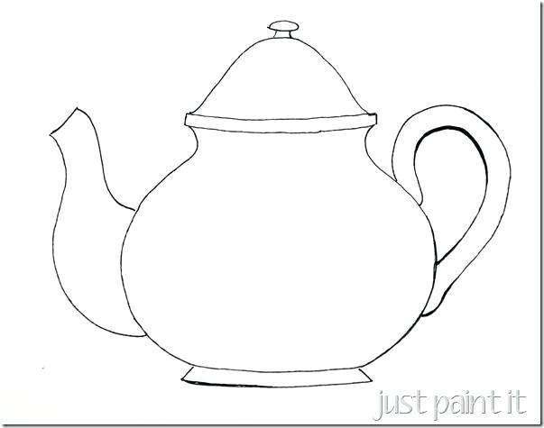 603x475 Teapot Coloring Page