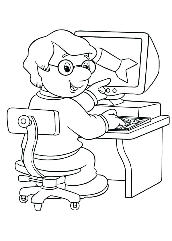 600x840 Computer Coloring Pages Awesome Computer Coloring Page Computer