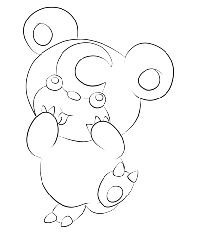 426x480 Teddiursa Coloring Page Lineartgeneration Ii Pokemon