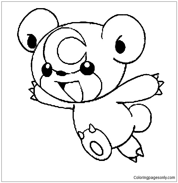 613x630 Teddiursa Pokemon Coloring Page