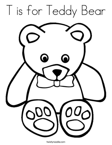 468x605 T Is For Teddy Bear Coloring Page