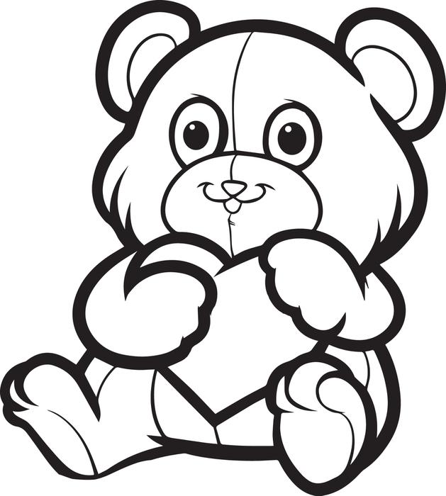 629x700 Teddy Bear Valentine Coloring Pages