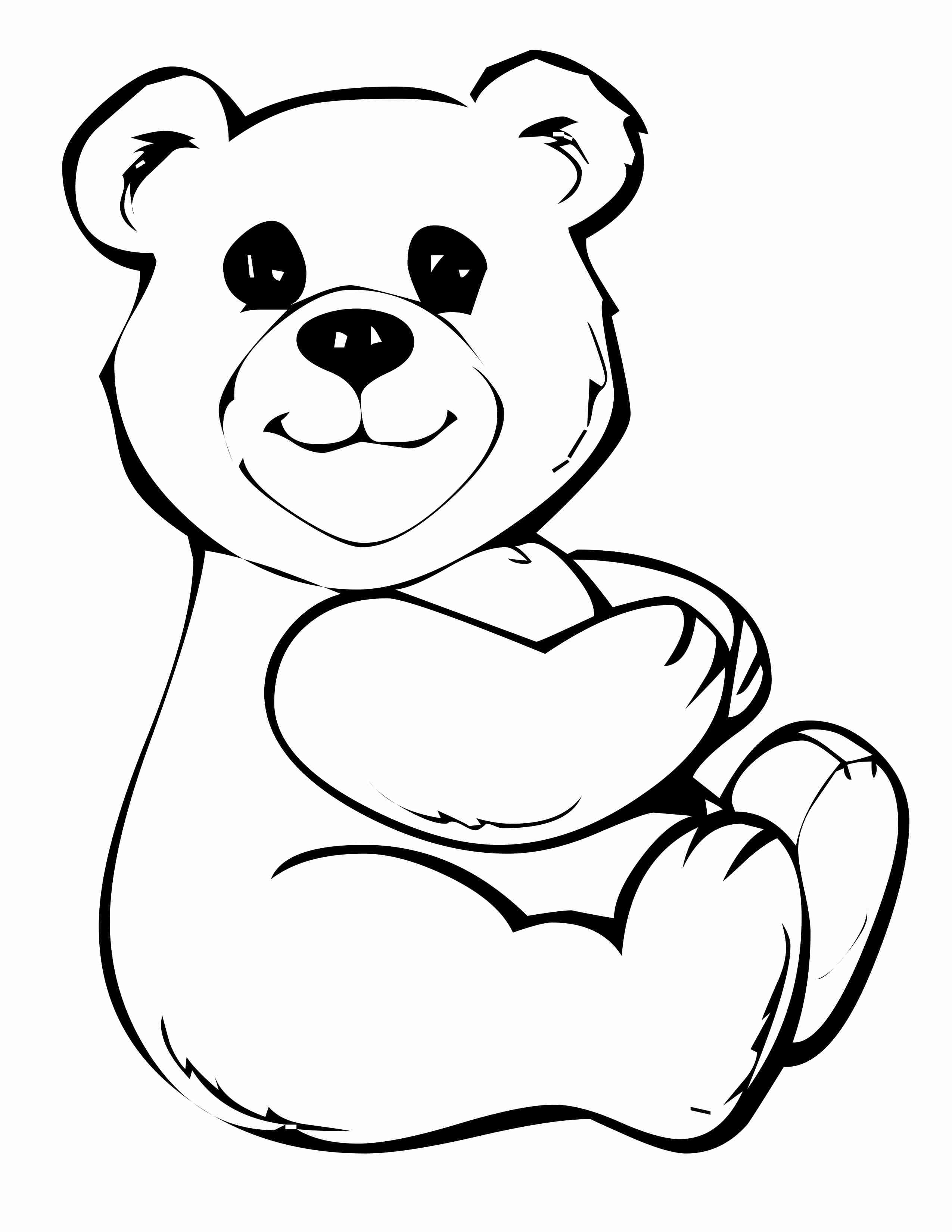 2550x3300 Christmas Teddy Bear Coloring Page Free Printable Pages Brilliant
