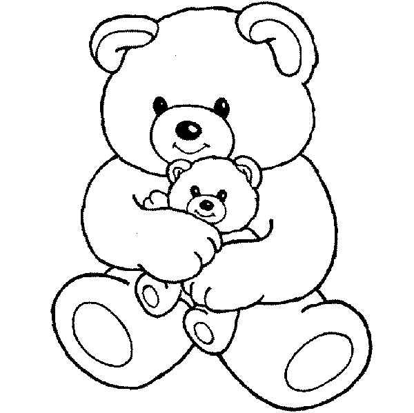 600x599 Free Cute Teddy Bear Coloring Pages For Children