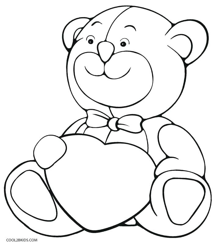 710x800 Coloring Pages Teddy Bears Teddy Bear With Heart Coloring Pages