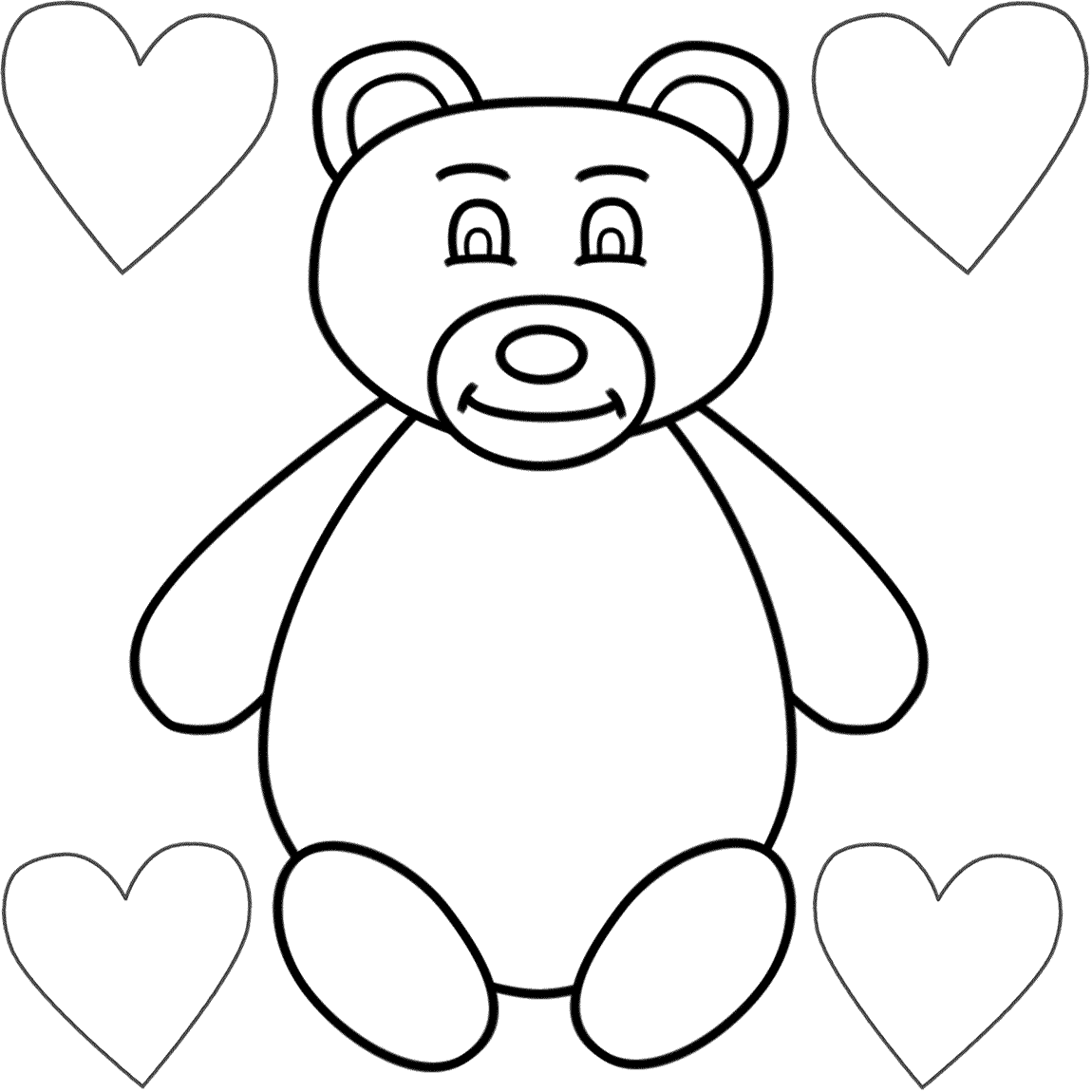 1150x1150 Cute Bear With Heart Coloring Pages 1707962