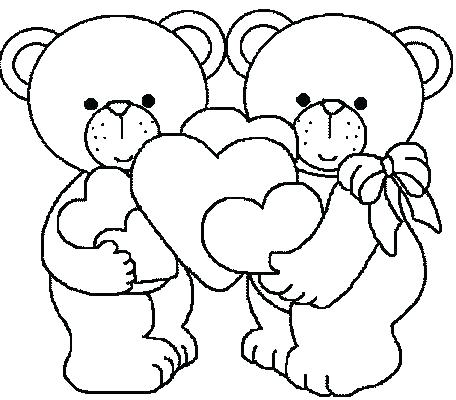 456x400 Teddy Bear Heart Coloring Pages Printable