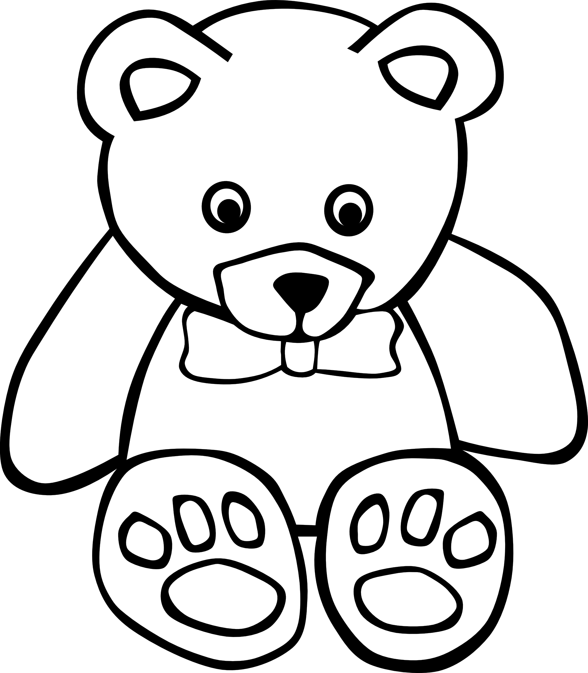 1979x2263 Teddy Bear Clip Art Black And White