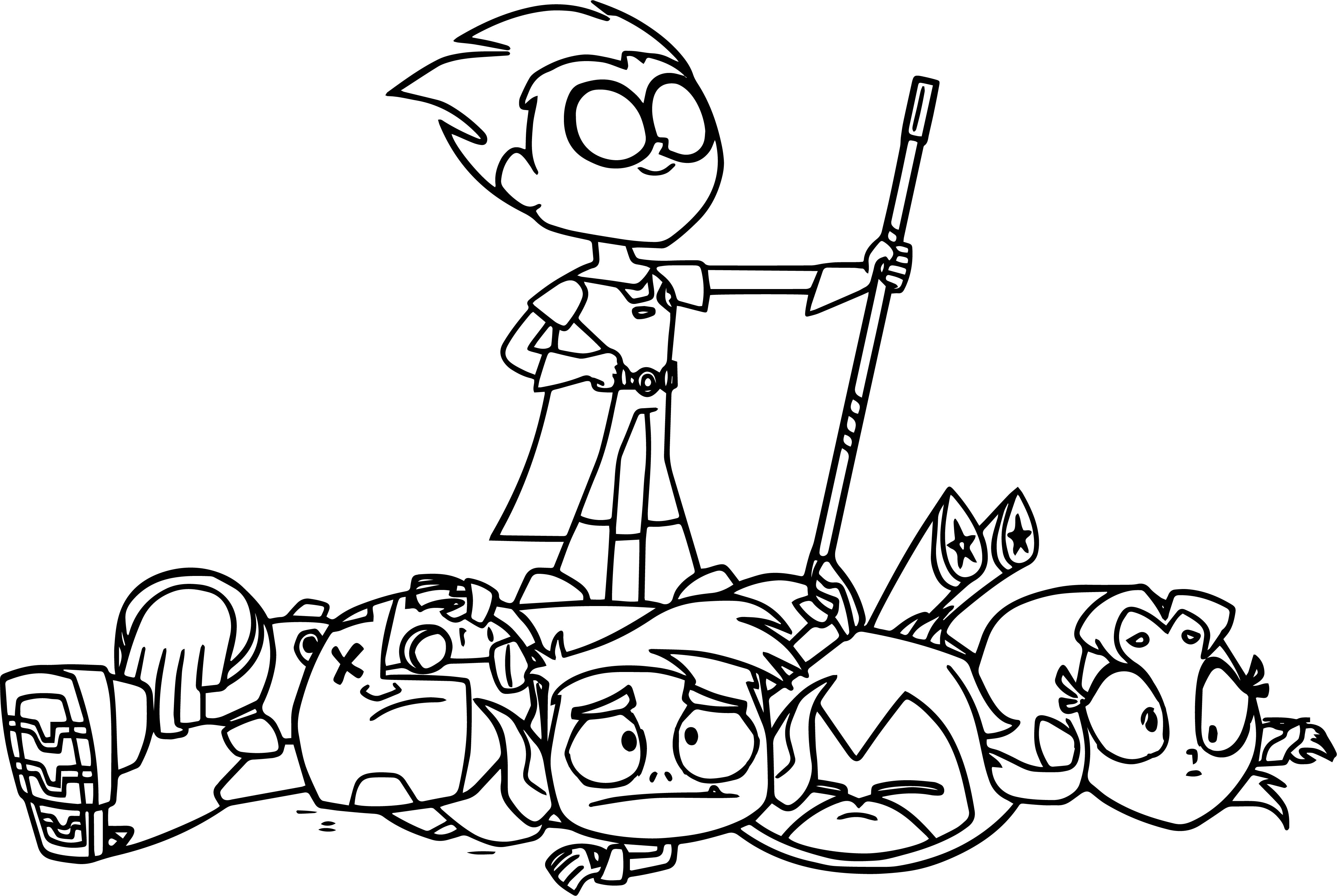 4398x2948 Teen Titans Go Coloring Page
