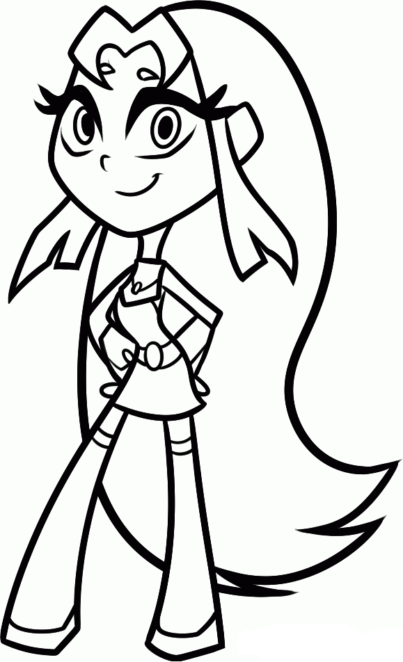 579x952 Teen Titans Go Coloring Pages Starfire Coloring 4 Kids Dc Super