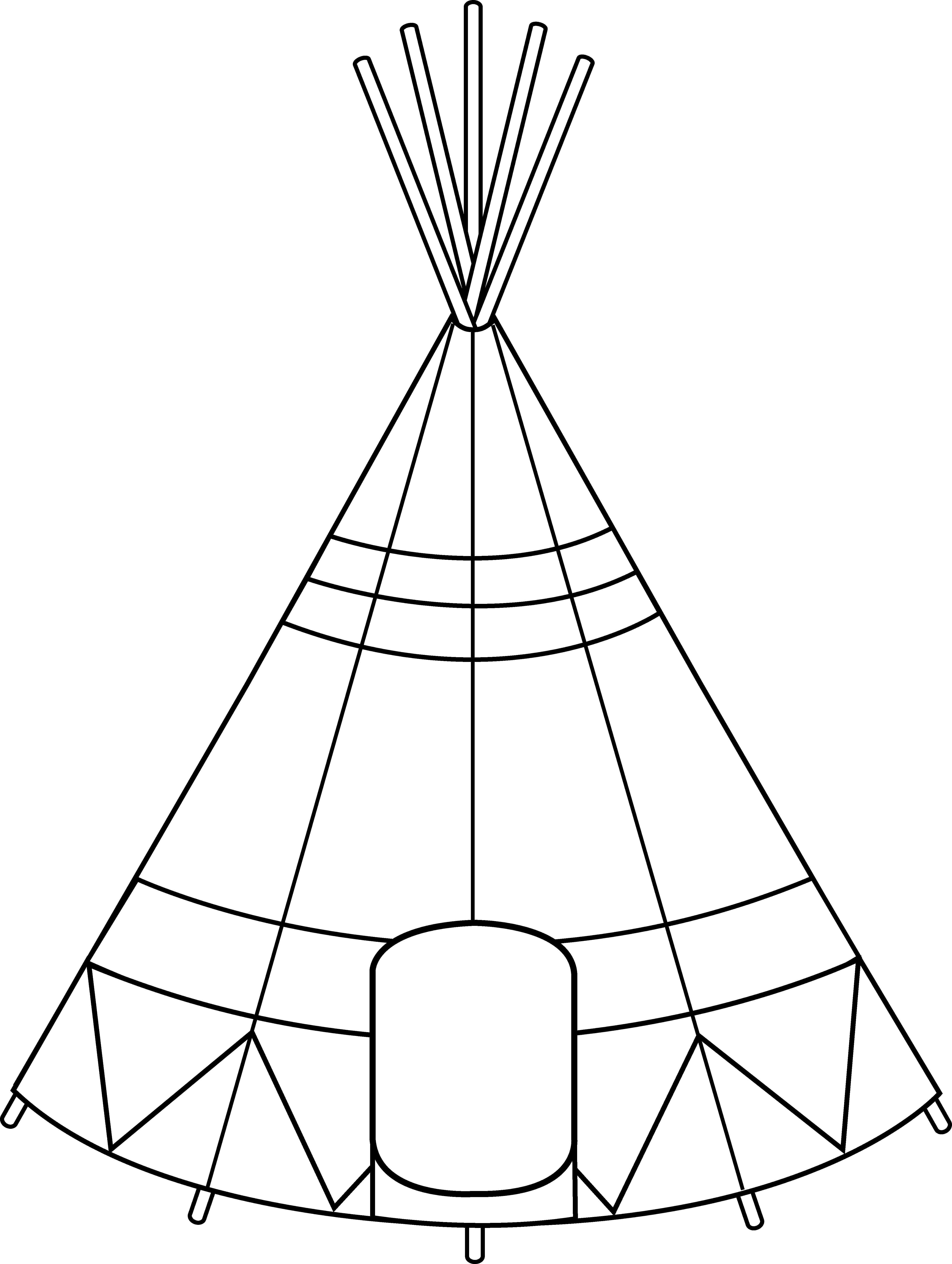 4838x6422 Reduced Indian Teepee Coloring Pages Tent Clipart Clipartuse