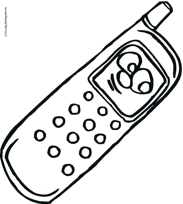 600x669 Cell Phone Drawing At Free For Personal Use Cell Telephone