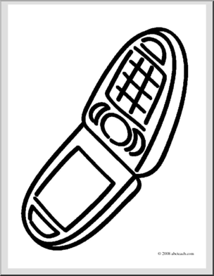 304x392 Clip Art Basic Words Phone (Coloring Page) I Abcteach