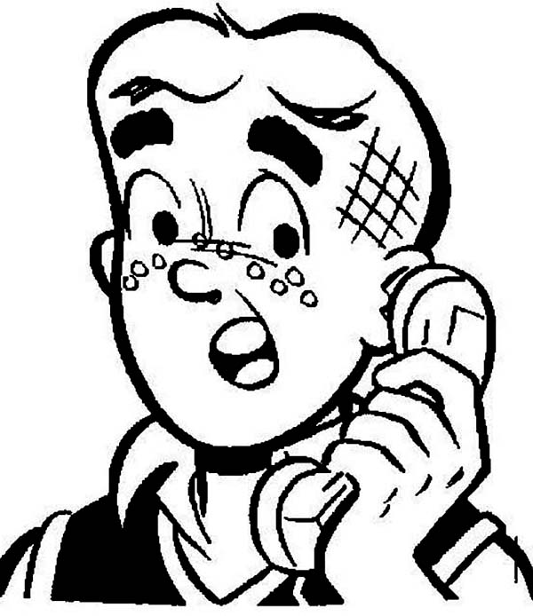 600x694 Archie Is On Telephone Coloring Page Color Luna
