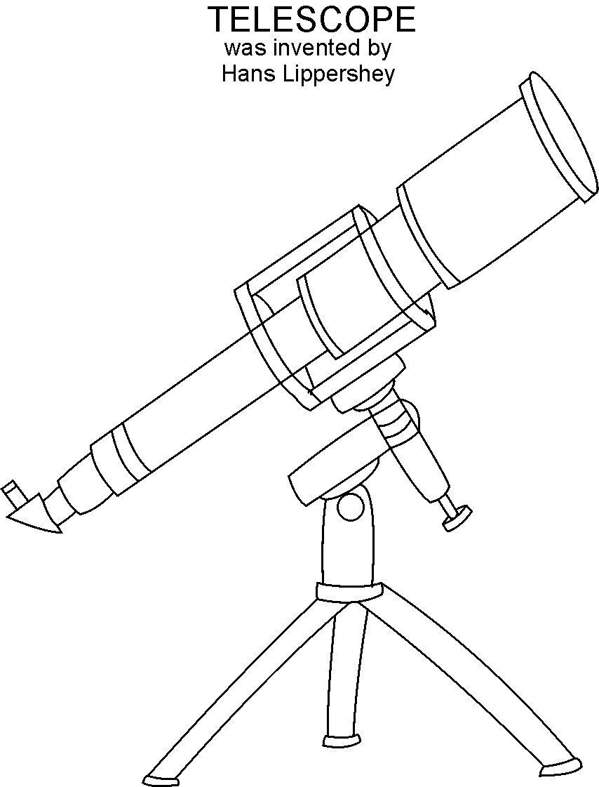854x1121 Telescope Coloring Printable Page