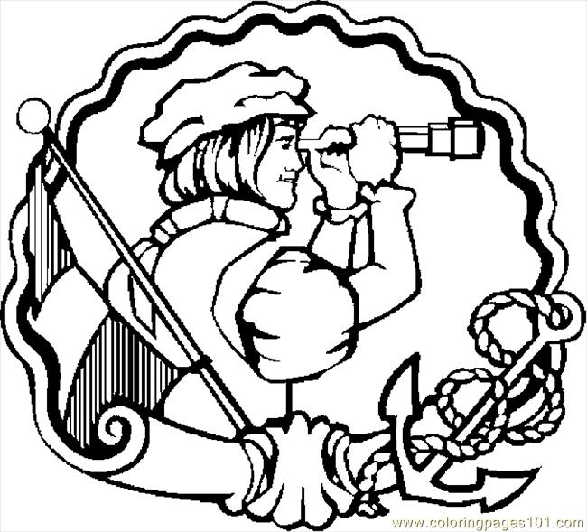 650x589 Columbus With Telescope Coloring Page