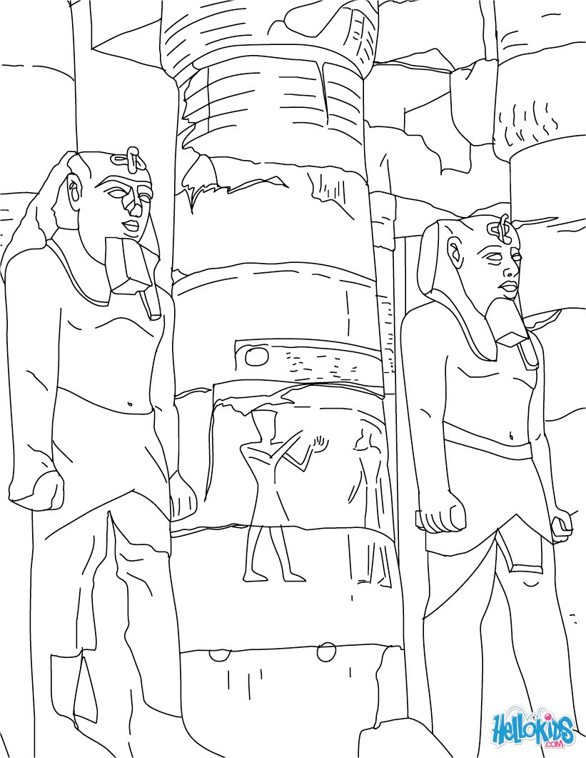 821x1061 Luxor Temple Entrance Online For Kids Coloring Pages