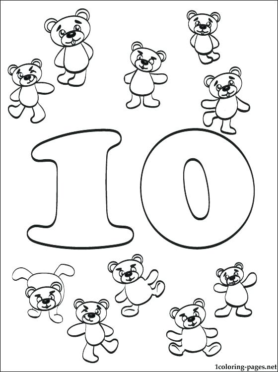 Ten Coloring Page