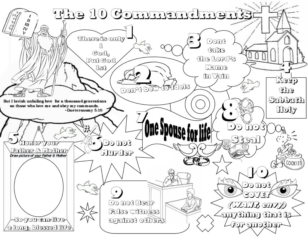 Ten Commandments Coloring Pages For Preschoolers