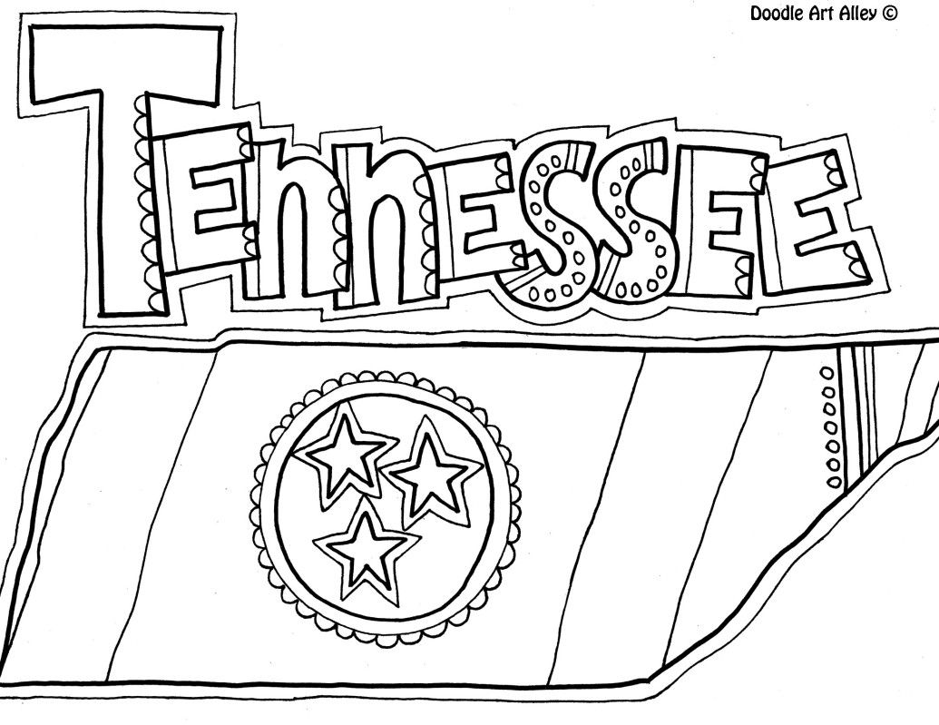 1035x799 Free Tennessee Coloring Page From Doodle Art Alley