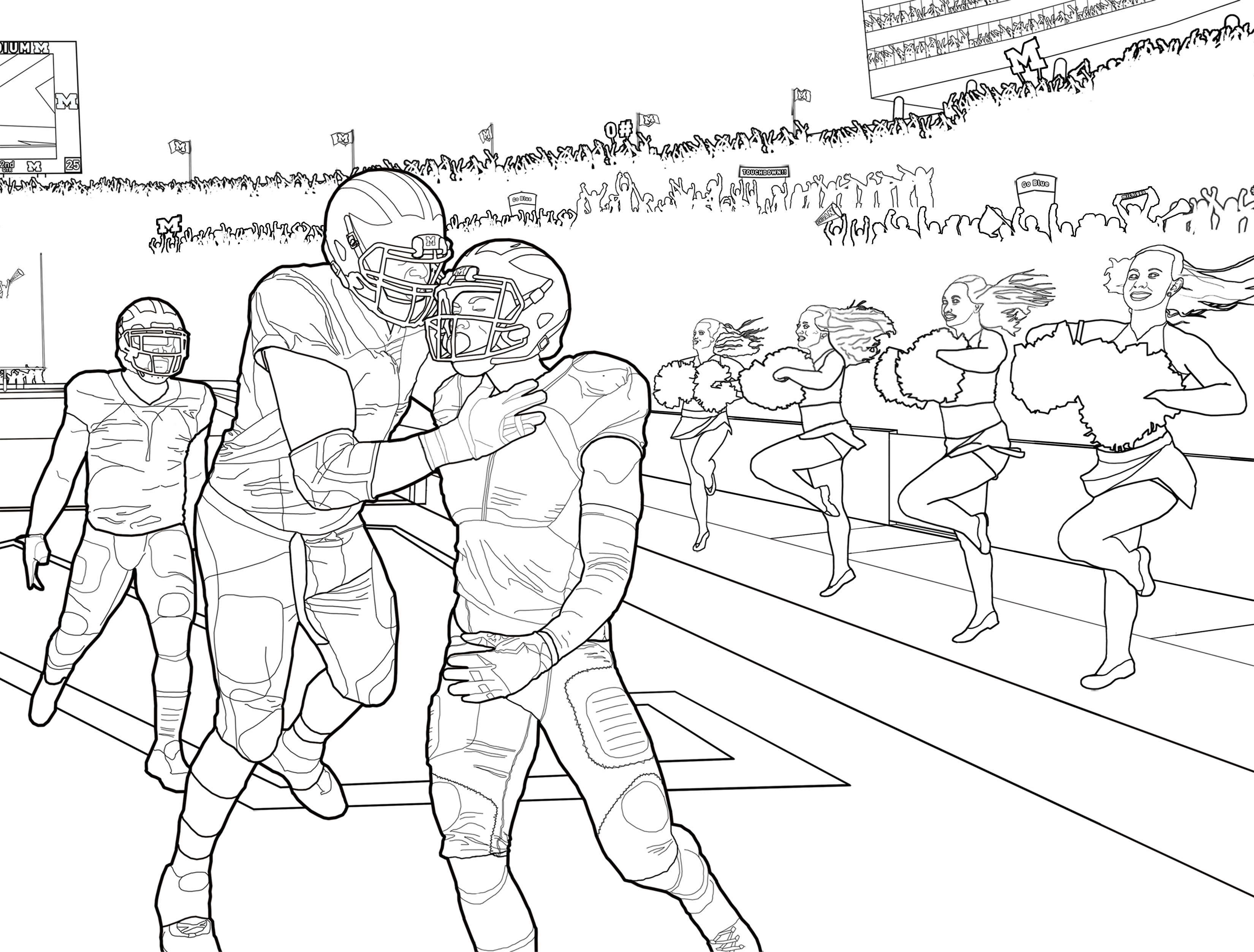3300x2505 Michigan State Football Coloring Pages