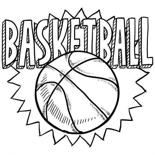 500x500 Sports Coloring Pages Basketball