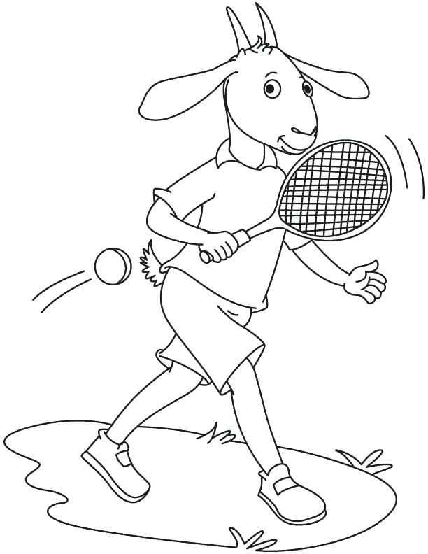 612x792 Tennis Coloring Pages Tennis Coloring Pages Goat Playing Tennis