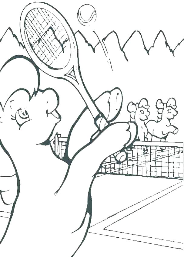 607x850 Tennis Coloring Pages Tennis Racket Coloring Pages Blocktradex.club