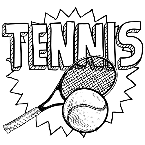 500x500 Tennis Coloring Page