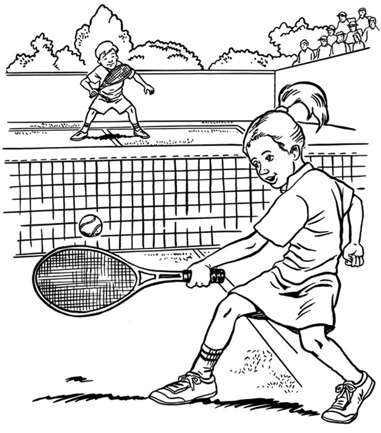 772x877 Tennis Coloring Pages Coloring Activity Pages Boy Girl Playing