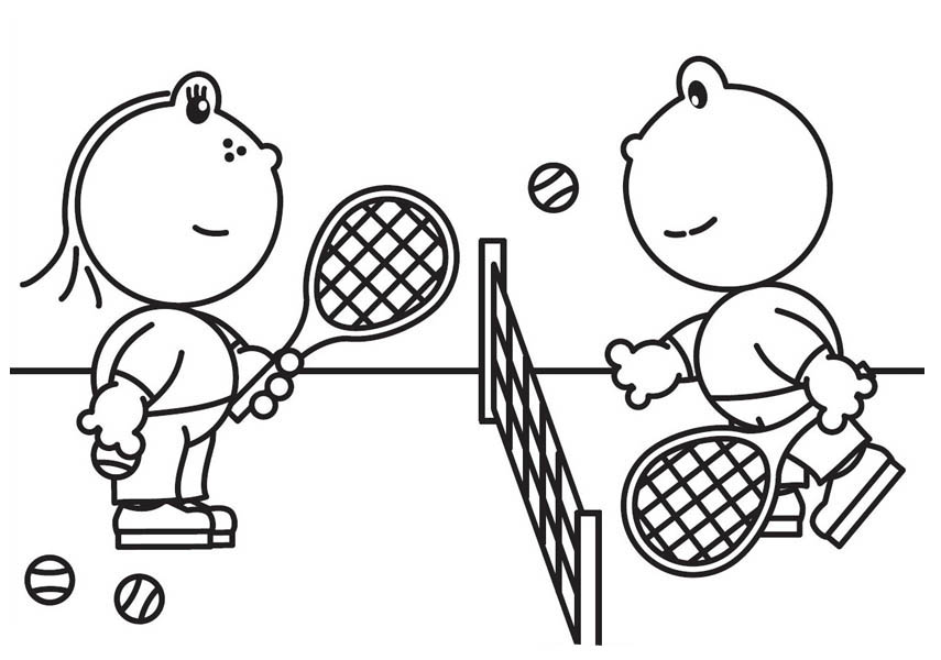 855x600 Frokkie And Lola Playing Tennis Coloring Pages Batch Coloring