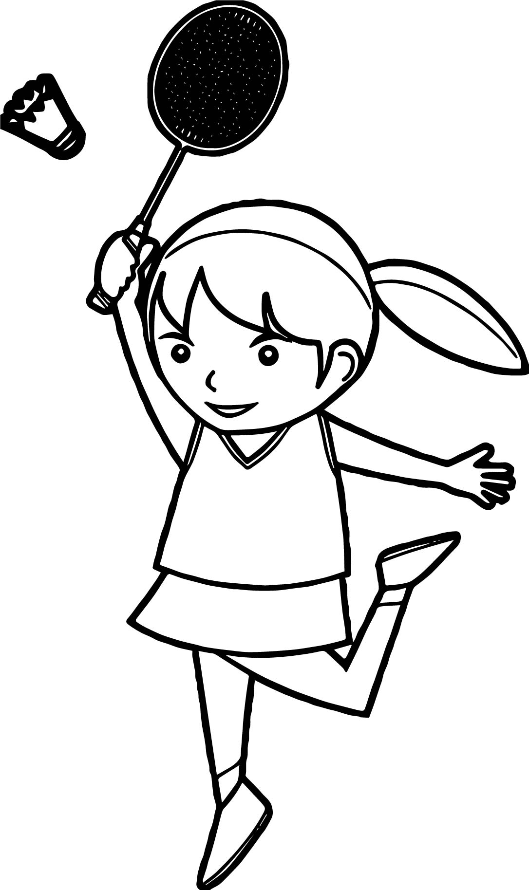 1086x1828 Girl Badminton Tennis Coloring Page Wecoloringpage