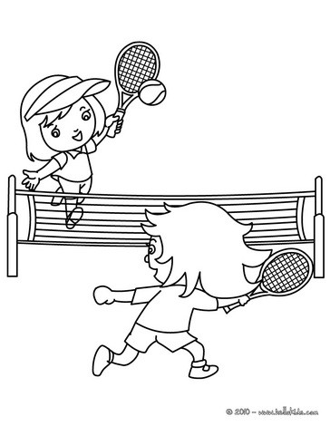364x470 Tennis Court With 2 Players Coloring Pages