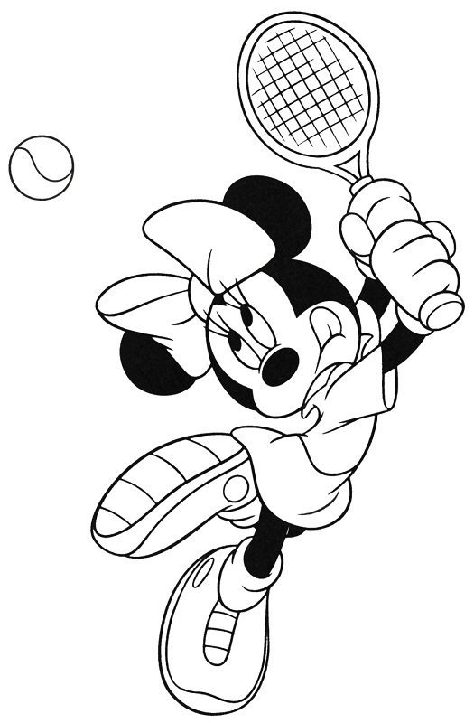 525x800 Minnie Plays Tennis Coloring Page Cartoon Pages