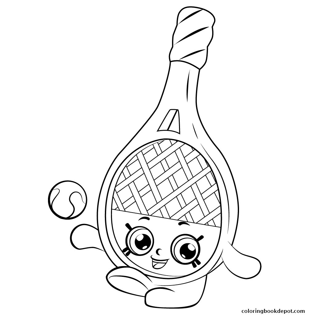 1024x1024 Tennis Racket Shopkins Season 5 Coloring Pages
