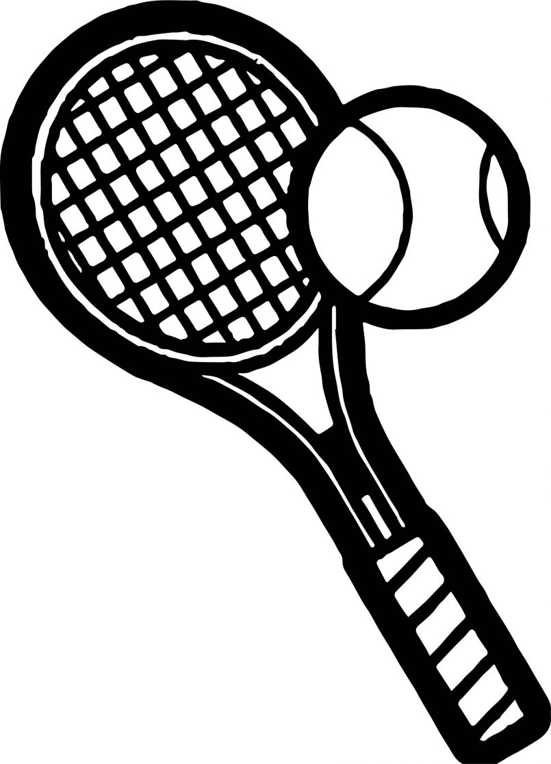 805x1116 Dorable Tennis Racket Coloring Pages Sketch