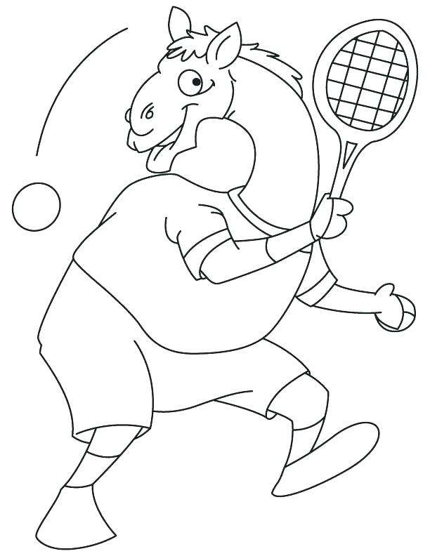 612x792 Tennis Ball Printable Coloring Pages Goofy Cartoon Camel Playing