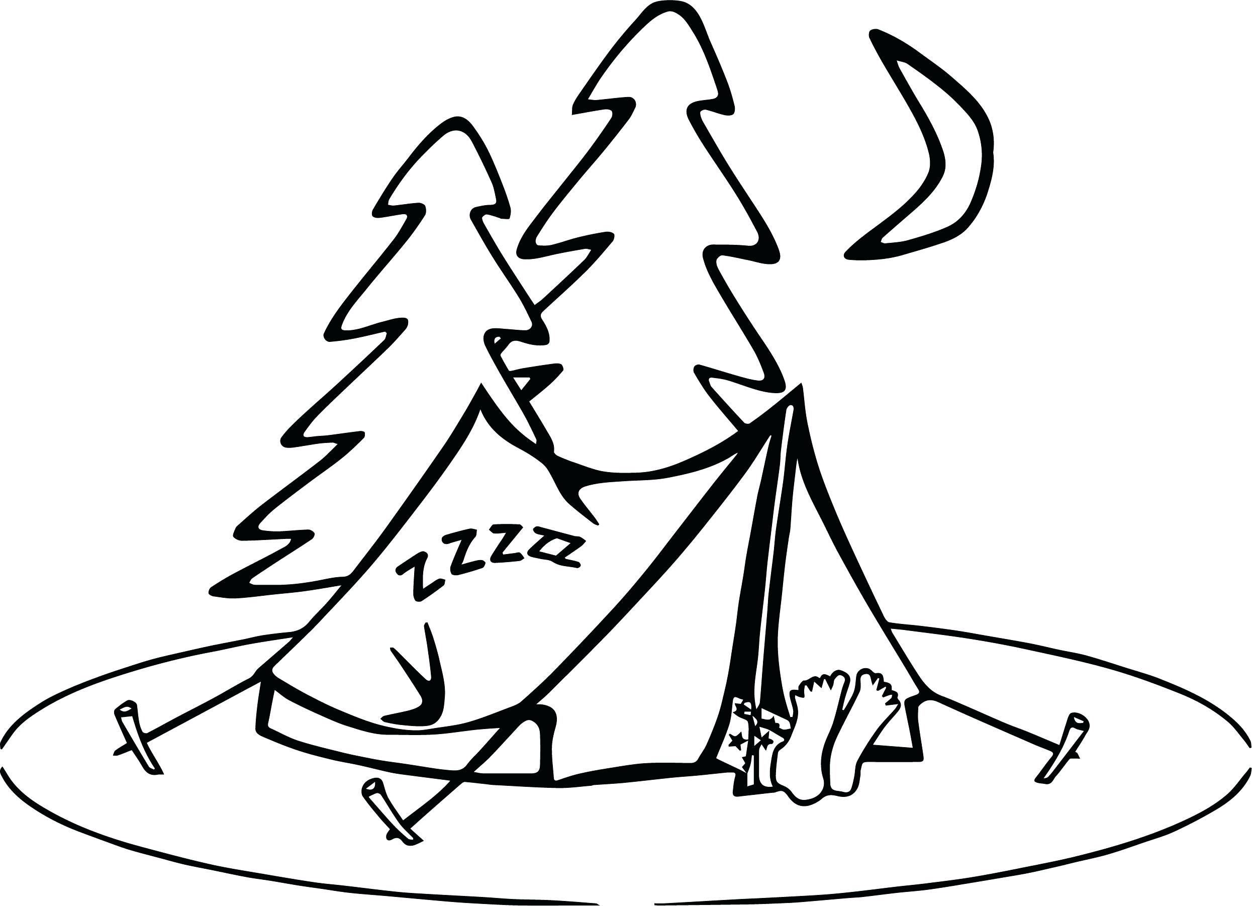 2491x1802 Coloring Pages For Kids Disney Camping Sleeping Page Together