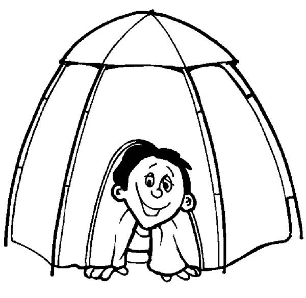 600x585 Tent Coloring Pages Free