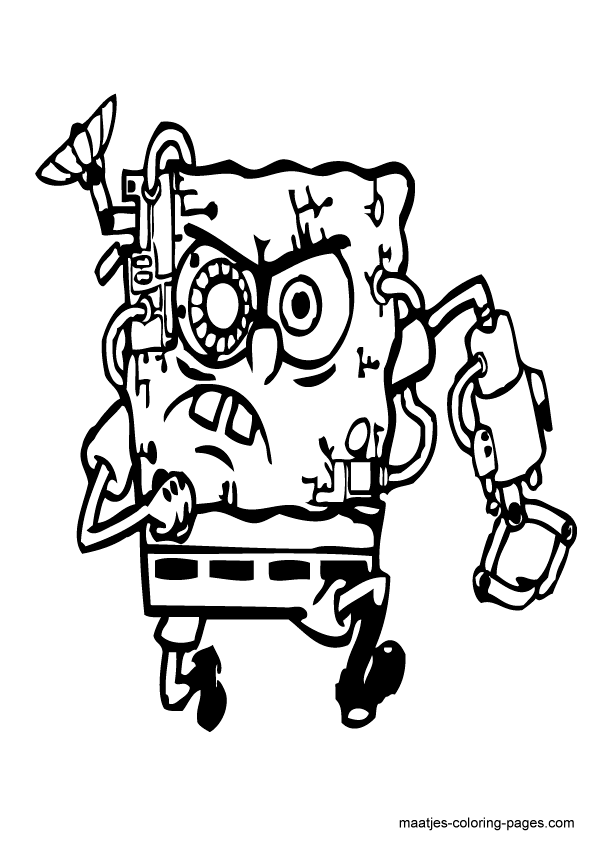 595x842 Spongebob Squarepants Coloring Pages Terminator
