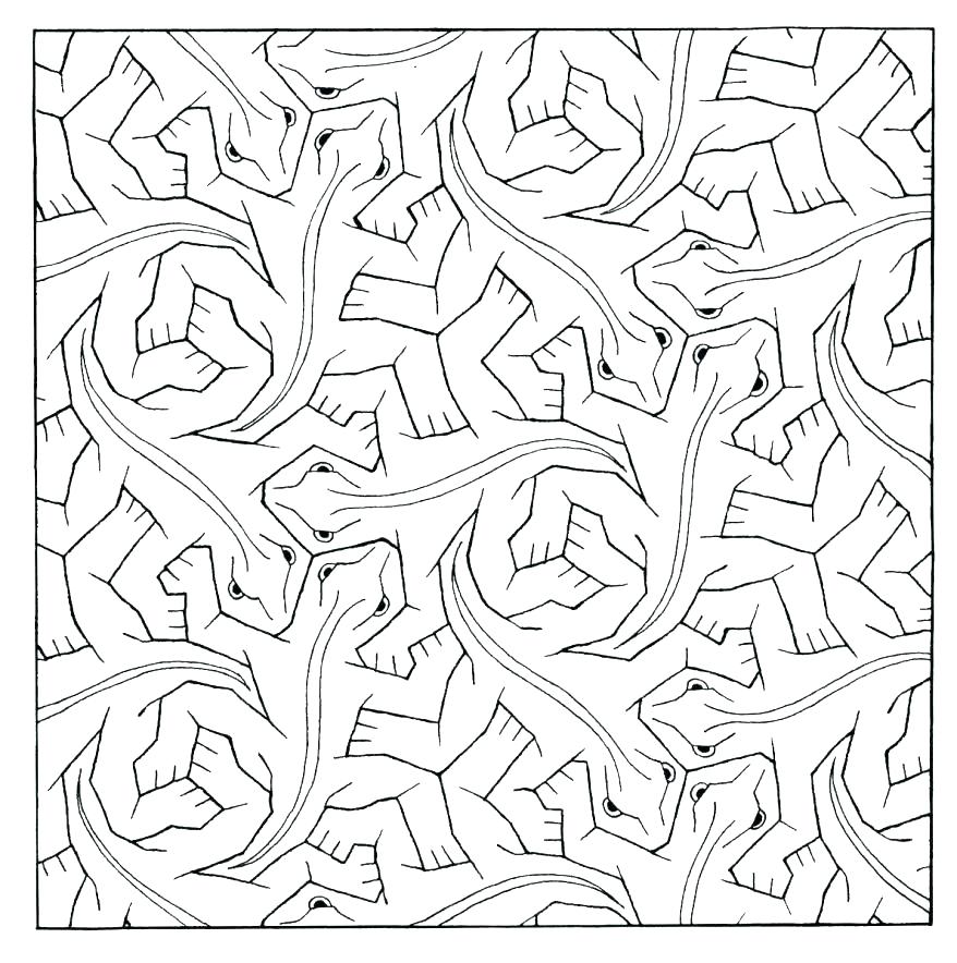 878x884 Tessellations Coloring Pages Tessellations Coloring Pages