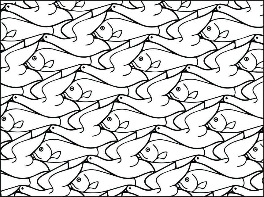 863x646 Tessellation Templates Printable Tessellation Coloring Pages Color