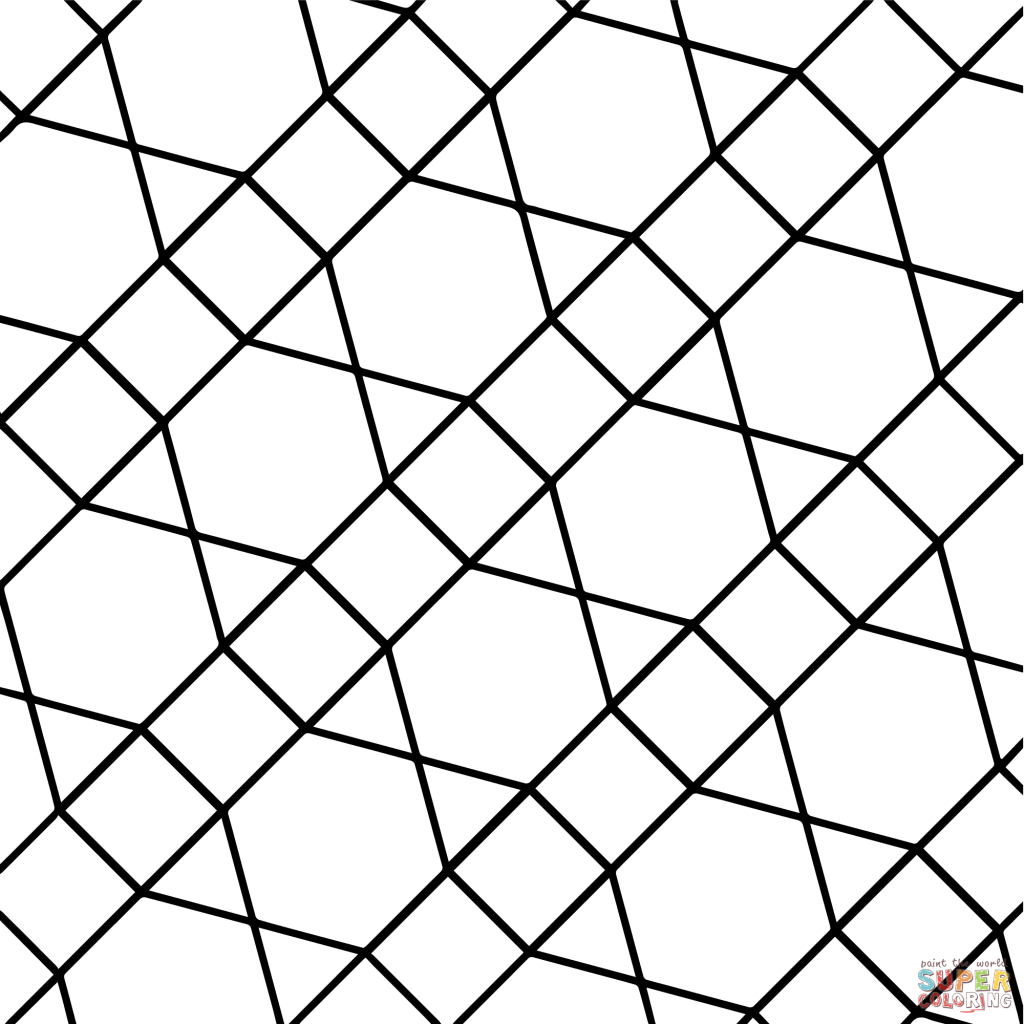 1024x1024 Coloring For Kids Arts Culture Geometric Tessellation With Hexagon
