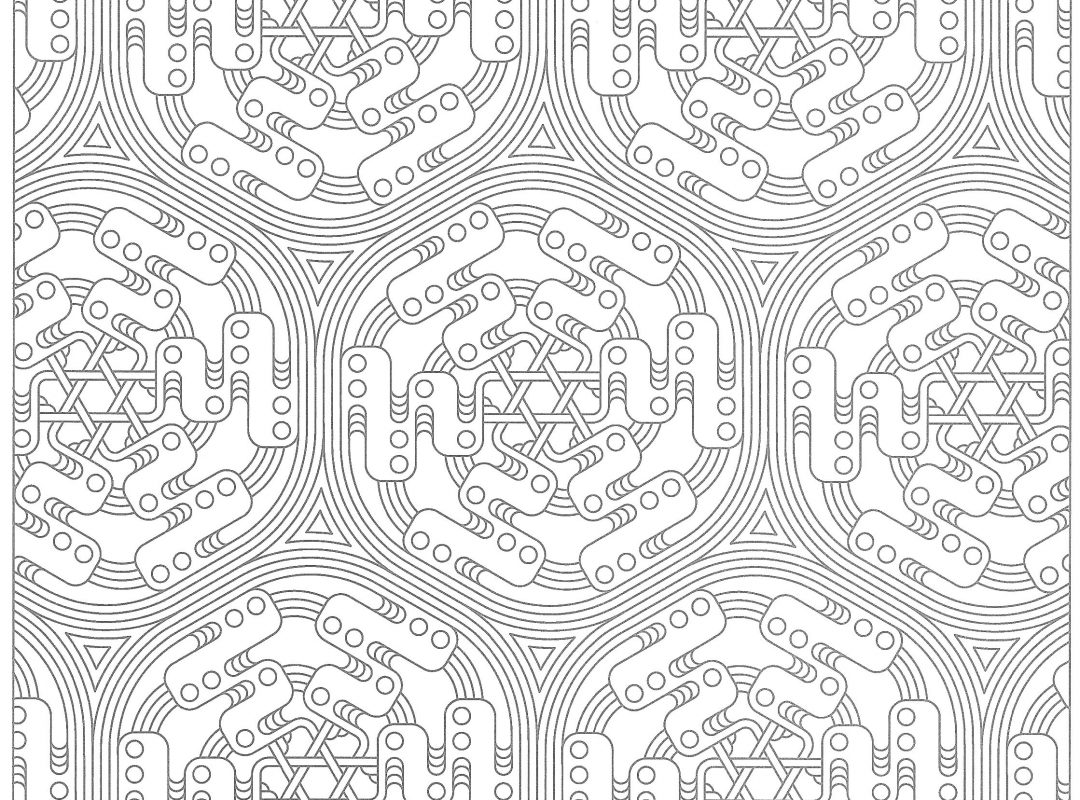 1080x800 Escher Art Tessellations Coloring Pages